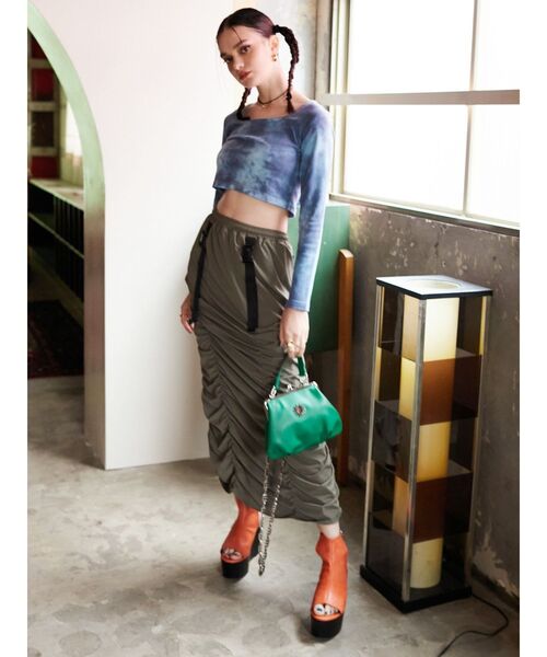 EVRIS（エヴリス）の「ボリュームギャザーロングスカート（スカート・レディース・ブラック/オレンジ/カーキ・FREE）」の11枚目の写真