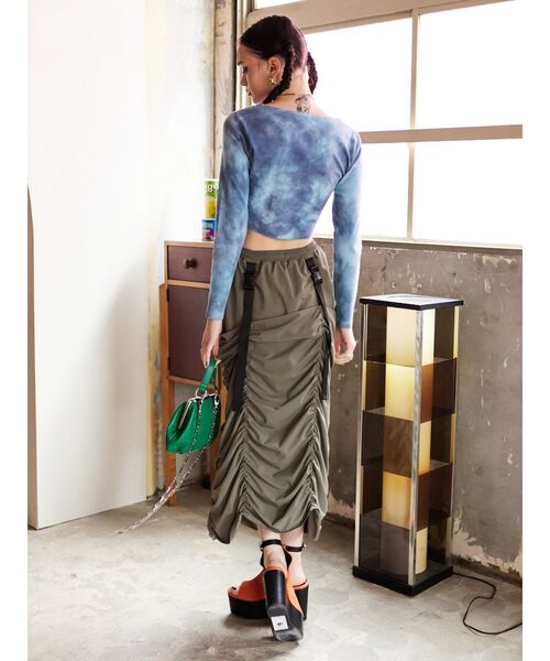 EVRIS（エヴリス）の「ボリュームギャザーロングスカート（スカート・レディース・ブラック/オレンジ/カーキ・FREE）」の16枚目の写真