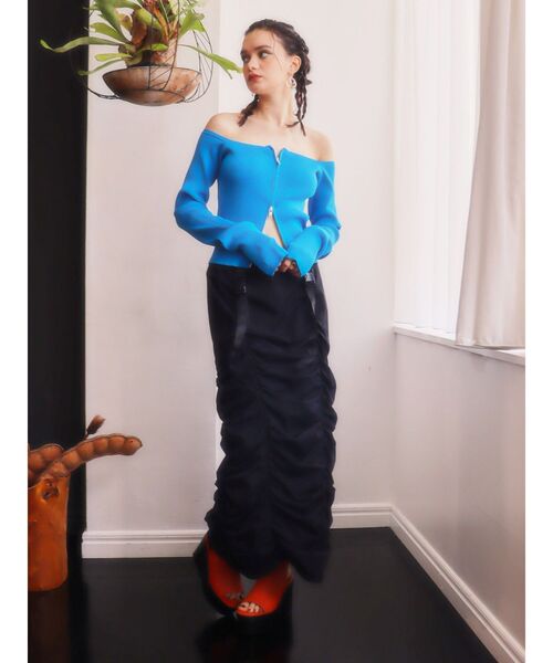 EVRIS（エヴリス）の「ボリュームギャザーロングスカート（スカート・レディース・ブラック/オレンジ/カーキ・FREE）」の5枚目の写真