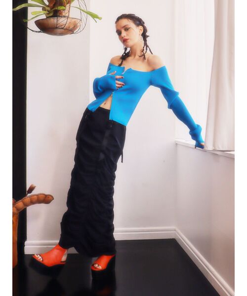 EVRIS（エヴリス）の「ボリュームギャザーロングスカート（スカート・レディース・ブラック/オレンジ/カーキ・FREE）」の8枚目の写真