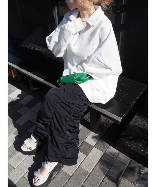 EVRIS（エヴリス）の「ボリュームギャザーロングスカート（スカート・レディース・ブラック/オレンジ/カーキ・FREE）」の17枚目の写真