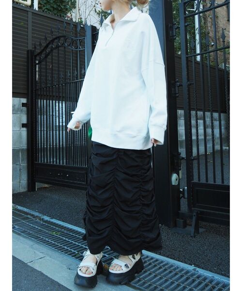 EVRIS（エヴリス）の「ボリュームギャザーロングスカート（スカート・レディース・ブラック/オレンジ/カーキ・FREE）」の19枚目の写真