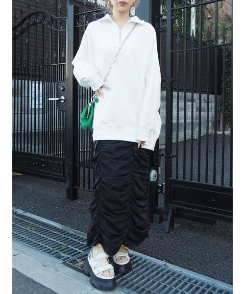 EVRIS（エヴリス）の「ボリュームギャザーロングスカート（スカート・レディース・ブラック/オレンジ/カーキ・FREE）」の20枚目の写真