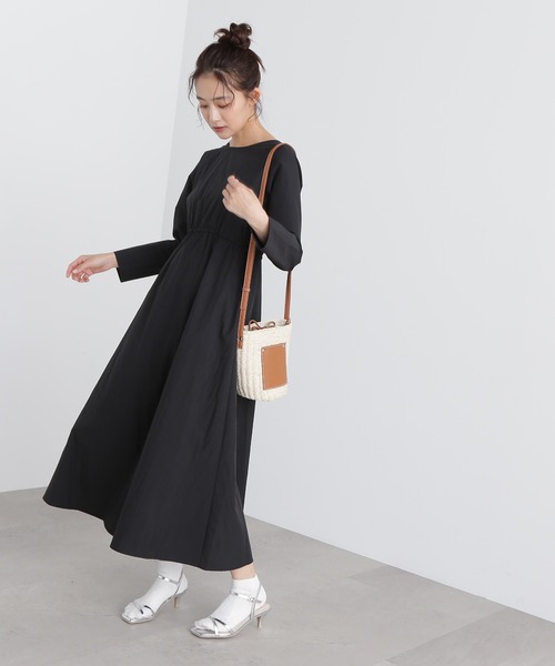 N.（N. Natural Beauty Basic）（エヌエヌナチュラルビューティーベーシック）の「◆タイプライターギャザーバックワンピース（ワンピース・レディース・ブラック/ブルー/レッド・MEDIUM）」の5枚目の写真