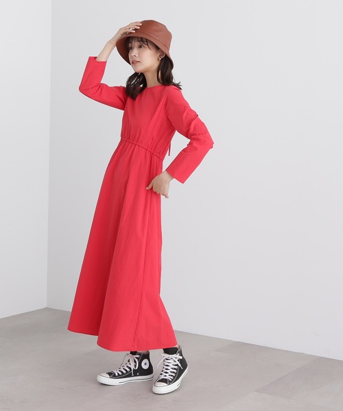 N.（N. Natural Beauty Basic）（エヌエヌナチュラルビューティーベーシック）の「◆タイプライターギャザーバックワンピース（ワンピース・レディース・ブラック/ブルー/レッド・MEDIUM）」の9枚目の写真