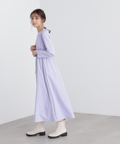 N.（N. Natural Beauty Basic）（エヌエヌナチュラルビューティーベーシック）の「◆タイプライターギャザーバックワンピース（ワンピース・レディース・ブラック/ブルー/レッド・MEDIUM）」の8枚目の写真