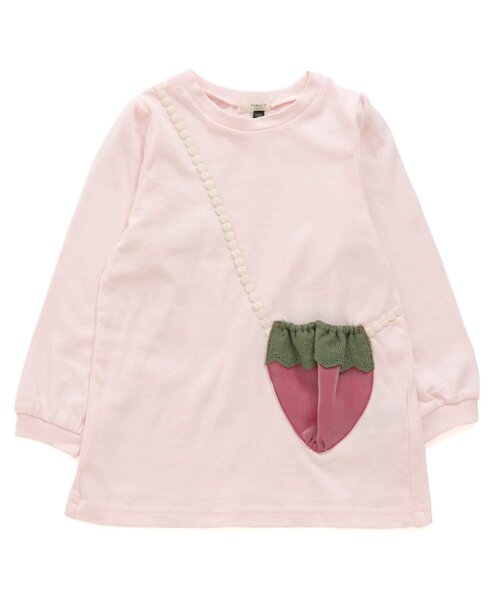 Seraph(セラフ)の「SWEET Strawberryポシェットチュニック(チュニック・キッズ・ラベンダー/ピンク/オフホワイト・80/90/95/100/110/120/130/140)」の3枚目の写真
