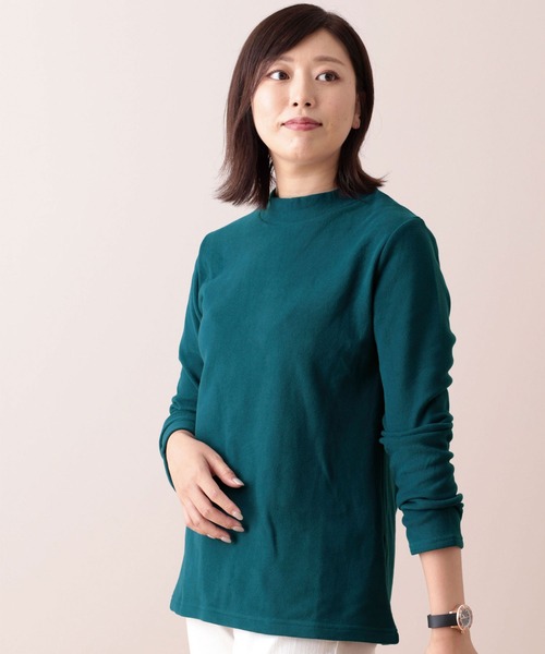 BELLUNA PLUS(ベルーナ)の「やわらか起毛素材ハイネックプルオーバー(Tシャツ/カットソー・レディース・ブラック/ターコイズブルー/モカ/オフホワイト・MEDIUM/LARGE/X-LARGE)」の1枚目の写真