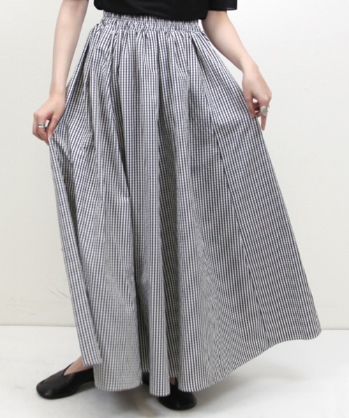 STYLEBLOCK(スタイルブロック)の「ギンガムチェックフレアマキシスカート(スカート・レディース・ネイビー/ライトベージュ/ブラック・M)」の2枚目の写真