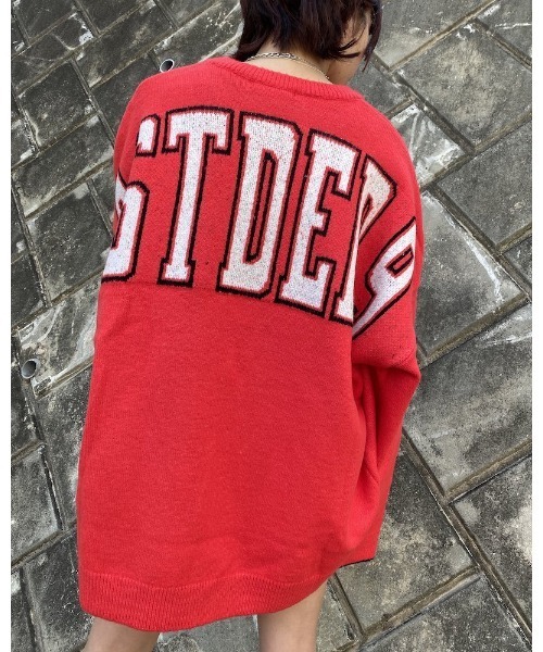 VIBGYOR（ヴィブジョー）の「【Re:one】BACK STDED PRINT KNIT(MA)（ニット/セーター・メンズ・ブラック/レッド/イエロー・FREE）」の3枚目の写真