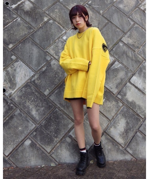 VIBGYOR（ヴィブジョー）の「【Re:one】BACK STDED PRINT KNIT(MA)（ニット/セーター・メンズ・ブラック/レッド/イエロー・FREE）」の16枚目の写真