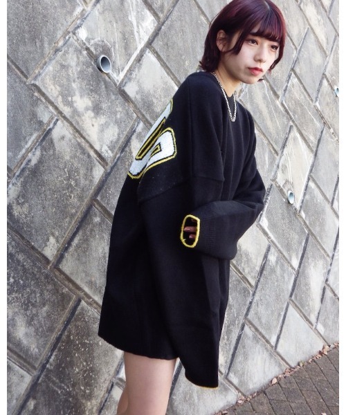 VIBGYOR（ヴィブジョー）の「【Re:one】BACK STDED PRINT KNIT(MA)（ニット/セーター・メンズ・ブラック/レッド/イエロー・FREE）」の8枚目の写真