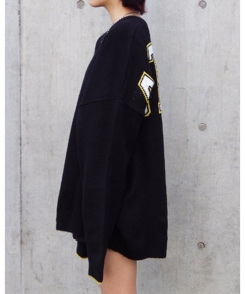 VIBGYOR（ヴィブジョー）の「【Re:one】BACK STDED PRINT KNIT(MA)（ニット/セーター・メンズ・ブラック/レッド/イエロー・FREE）」の13枚目の写真