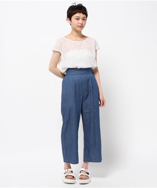 Chico（チコ）の「デニム2WAYガウチョPT（その他パンツ・レディース・ライトブルー/ブルー・FREE）」の3枚目の写真