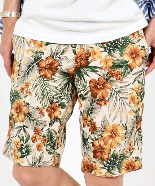 SHIPS（シップス）の「SC: コットン/リネン プリペラ フラワー リゾート ショーツ（その他パンツ・メンズ・ベージュ/ネイビー・MEDIUM/SMALL/X-LARGE/LARGE）」の2枚目の写真