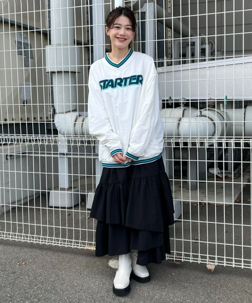 RODEO CROWNS WIDE BOWL(ロデオクラウンズワイドボウル)の「STARTER Vネックナイロンプルオーバー(スウェット・レディース・ホワイト/ネイビー/ブルー・FREE)」の21枚目の写真