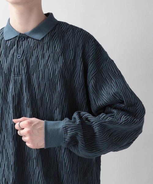 RAGEBLUE（レイジブルー）の「3Dジャガードポロシャツ（ポロシャツ・メンズ・ベージュ/ブルー・MEDIUM/LARGE）」の17枚目の写真