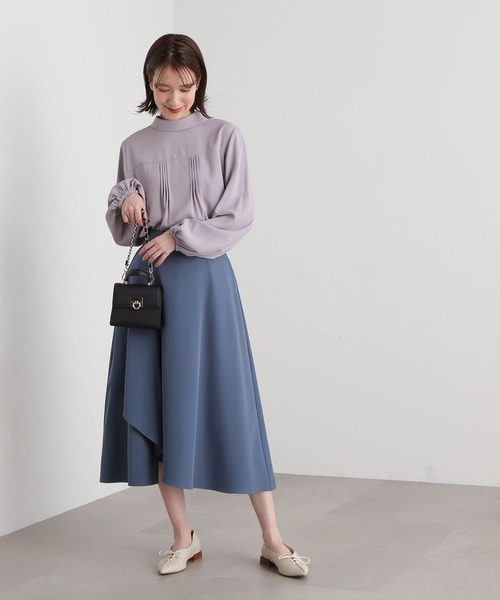 N.(N. Natural Beauty Basic)(エヌエヌナチュラルビューティーベーシック)の「◆前後2WAYボウタイリボンブラウス(シャツ/ブラウス・レディース・ブルー/オフホワイト/グレー・MEDIUM)」の11枚目の写真