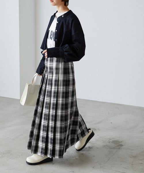 forksy.（フォルクシー）の「【forksy.】チェックプリーツロングスカート（スカート・レディース・イエロー/グリーン/ピンク/ブラック・FREE）」の15枚目の写真