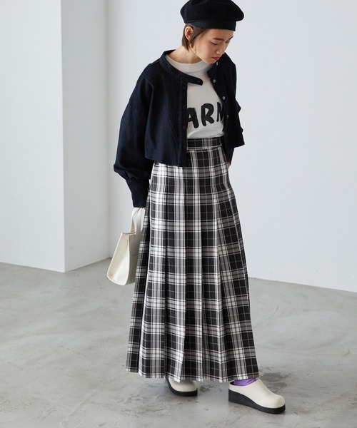 forksy.（フォルクシー）の「【forksy.】チェックプリーツロングスカート（スカート・レディース・イエロー/グリーン/ピンク/ブラック・FREE）」の10枚目の写真