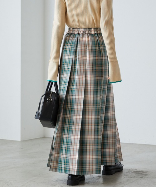forksy.（フォルクシー）の「【forksy.】チェックプリーツロングスカート（スカート・レディース・イエロー/グリーン/ピンク/ブラック・FREE）」の6枚目の写真