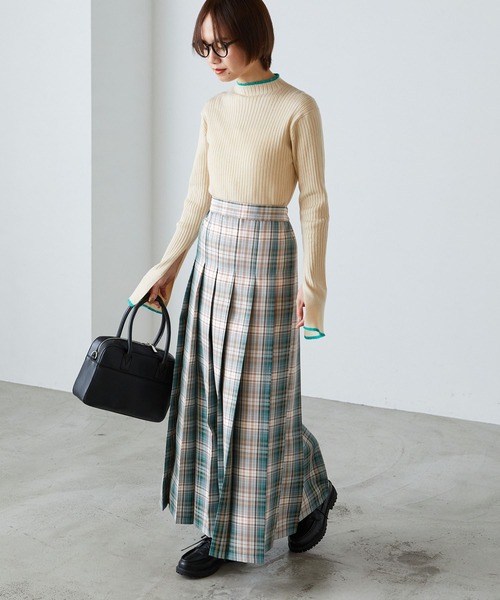 forksy.（フォルクシー）の「【forksy.】チェックプリーツロングスカート（スカート・レディース・イエロー/グリーン/ピンク/ブラック・FREE）」の11枚目の写真