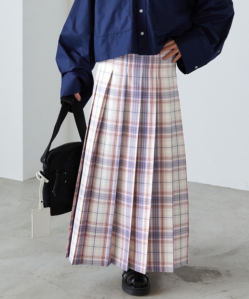 forksy.（フォルクシー）の「【forksy.】チェックプリーツロングスカート（スカート・レディース・イエロー/グリーン/ピンク/ブラック・FREE）」の8枚目の写真