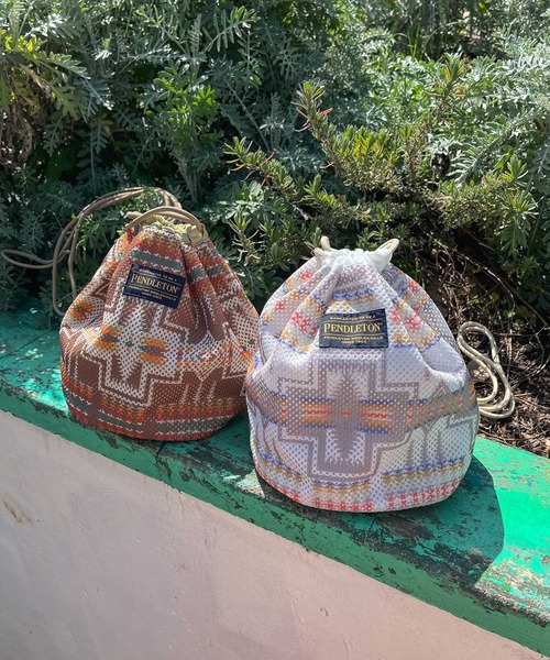 PENDLETON（ペンドルトン）の「∴【 PENDLETON / ペンドルトン 】 メッシュドローポーチ　MESH DRAWPOUCH 巾着バック（ハンドバッグ・レディース・オフホワイト/ターコイズブルー/ベージュ・FREE）」の14枚目の写真