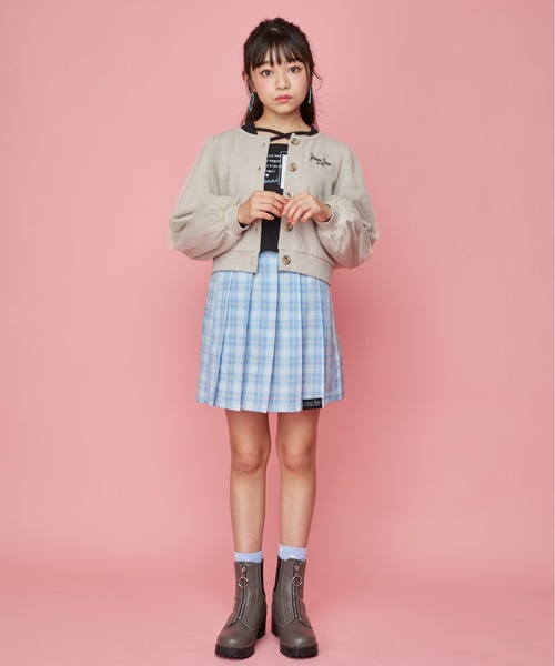 JENNI love（ジェニィラブ）の「袖チュールテレコカーデ（カーディガン/ボレロ・キッズ・サックスブルー/ブラック/ベージュ・130cm/140cm/150cm/160cm）」の7枚目の写真