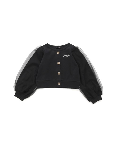 JENNI love（ジェニィラブ）の「袖チュールテレコカーデ（カーディガン/ボレロ・キッズ・サックスブルー/ブラック/ベージュ・130cm/140cm/150cm/160cm）」の15枚目の写真