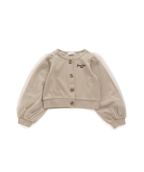 JENNI love（ジェニィラブ）の「袖チュールテレコカーデ（カーディガン/ボレロ・キッズ・サックスブルー/ブラック/ベージュ・130cm/140cm/150cm/160cm）」の17枚目の写真