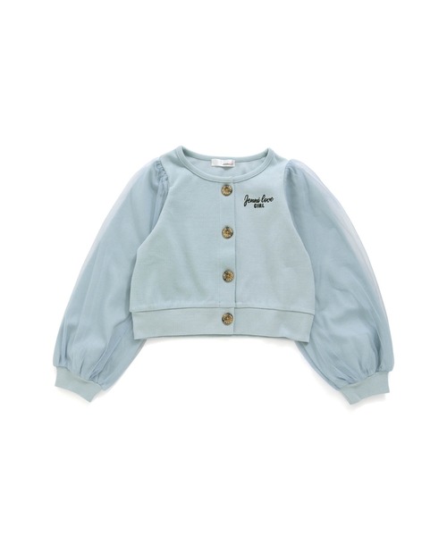 JENNI love（ジェニィラブ）の「袖チュールテレコカーデ（カーディガン/ボレロ・キッズ・サックスブルー/ブラック/ベージュ・130cm/140cm/150cm/160cm）」の19枚目の写真