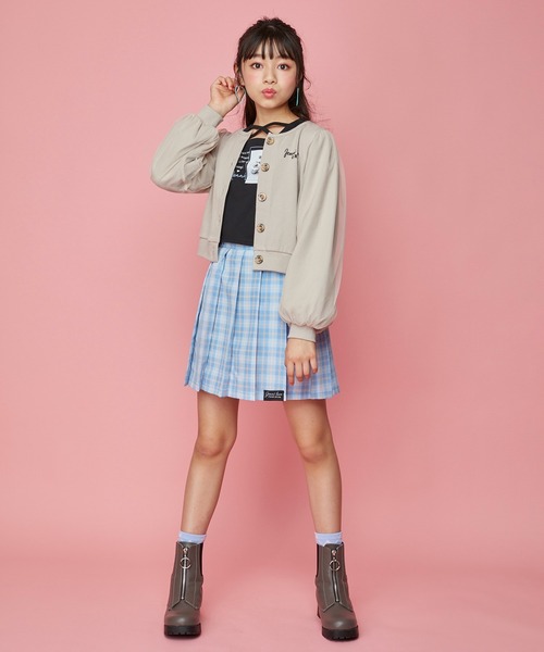 JENNI love（ジェニィラブ）の「袖チュールテレコカーデ（カーディガン/ボレロ・キッズ・サックスブルー/ブラック/ベージュ・130cm/140cm/150cm/160cm）」の12枚目の写真