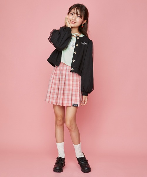 JENNI love（ジェニィラブ）の「袖チュールテレコカーデ（カーディガン/ボレロ・キッズ・サックスブルー/ブラック/ベージュ・130cm/140cm/150cm/160cm）」の13枚目の写真