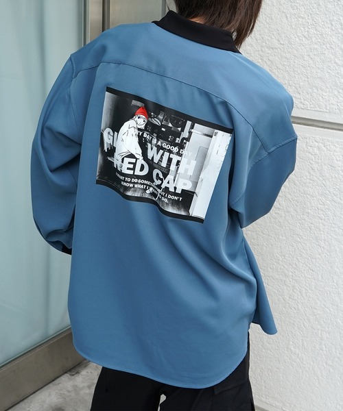 Red Cap Girl（レッドキャプガール）の「25SS バックプリント / 刺繍 クレリック 配色 オンブレチェック ビッグシルエット長袖シャツ（シャツ/ブラウス・メンズ・ブラック/ベージュ系その他/グリーン/ホワイト/ホワイト系その他/ブルー系その他/ブラック系その他/ホワイト×ブラック/チャコールグレー/ベージュ/ブルー/ブラック系4/ブルー系その他4/ブルー系その他3/ブラック系その他2/ホワイト系その他2/ブラック系2/グレー系その他2/ブラック系その他3/ホワイト系その他4/ブルー系その他2/グレー系その他3/ホワイト系その他3/ブルー系3/ブラック系その他4・M/L）」の21枚目の写真