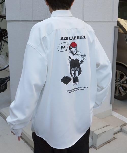 Red Cap Girl（レッドキャプガール）の「25SS バックプリント / 刺繍 クレリック 配色 オンブレチェック ビッグシルエット長袖シャツ（シャツ/ブラウス・メンズ・ブラック/ベージュ系その他/グリーン/ホワイト/ホワイト系その他/ブルー系その他/ブラック系その他/ホワイト×ブラック/チャコールグレー/ベージュ/ブルー/ブラック系4/ブルー系その他4/ブルー系その他3/ブラック系その他2/ホワイト系その他2/ブラック系2/グレー系その他2/ブラック系その他3/ホワイト系その他4/ブルー系その他2/グレー系その他3/ホワイト系その他3/ブルー系3/ブラック系その他4・M/L）」の4枚目の写真