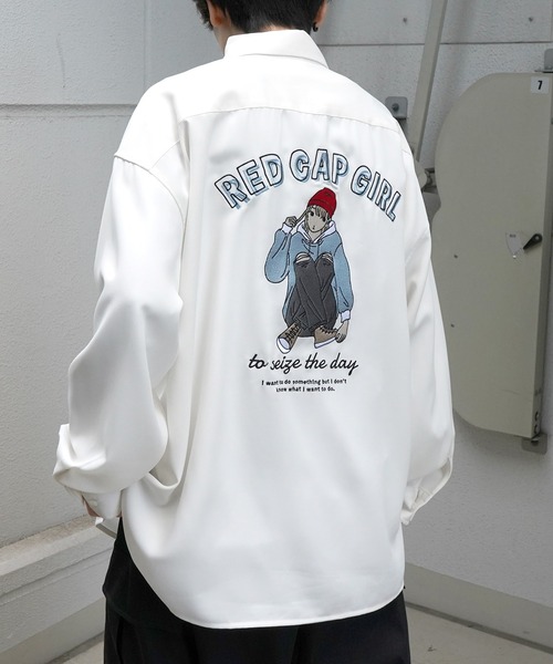 Red Cap Girl（レッドキャプガール）の「25SS バックプリント / 刺繍 クレリック 配色 オンブレチェック ビッグシルエット長袖シャツ（シャツ/ブラウス・メンズ・ブラック/ベージュ系その他/グリーン/ホワイト/ホワイト系その他/ブルー系その他/ブラック系その他/ホワイト×ブラック/チャコールグレー/ベージュ/ブルー/ブラック系4/ブルー系その他4/ブルー系その他3/ブラック系その他2/ホワイト系その他2/ブラック系2/グレー系その他2/ブラック系その他3/ホワイト系その他4/ブルー系その他2/グレー系その他3/ホワイト系その他3/ブルー系3/ブラック系その他4・M/L）」の5枚目の写真