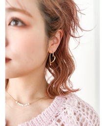 ハートフープピアス