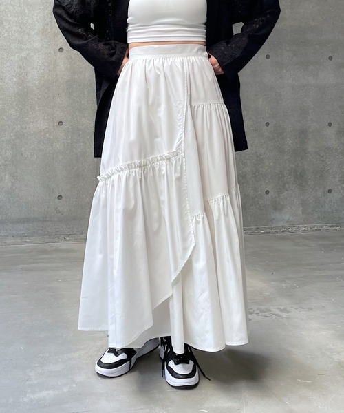 PAGEBOY（ページボーイ）の「フレアティアードスカート（スカート・レディース・ブラック/オレンジ系その他/オフホワイト・FREE）」の19枚目の写真