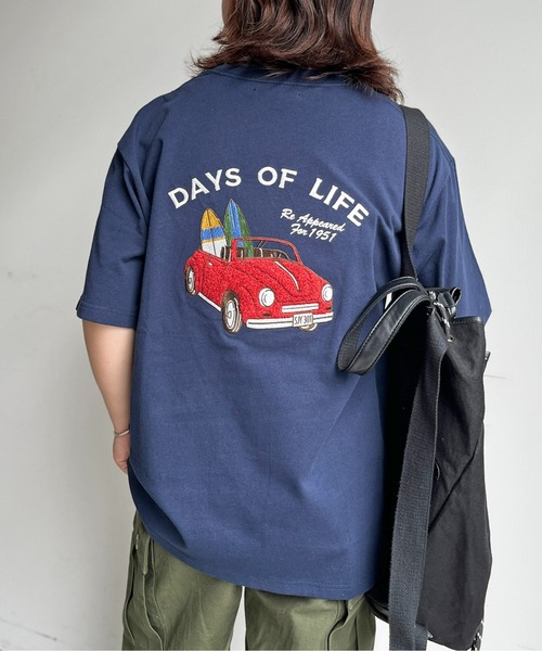 CPCM(シーピーシーエム)の「アソートバック刺繍T(Tシャツ/カットソー・レディース・ホワイト系その他/グリーン/ホワイト/サックスブルー/チャコールグレー/オフホワイト/グリーン系その他/ブラック/ホワイト系その他3/ホワイト系その他2/ネイビー・MEDIUM/LARGE/X-LARGE)」の10枚目の写真