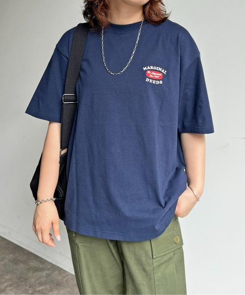 CPCM(シーピーシーエム)の「アソートバック刺繍T(Tシャツ/カットソー・レディース・ホワイト系その他/グリーン/ホワイト/サックスブルー/チャコールグレー/オフホワイト/グリーン系その他/ブラック/ホワイト系その他3/ホワイト系その他2/ネイビー・MEDIUM/LARGE/X-LARGE)」の16枚目の写真