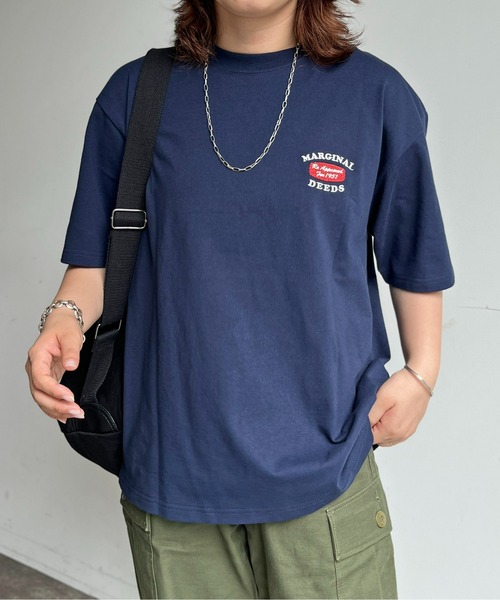 CPCM(シーピーシーエム)の「アソートバック刺繍T(Tシャツ/カットソー・レディース・ホワイト系その他/グリーン/ホワイト/サックスブルー/チャコールグレー/オフホワイト/グリーン系その他/ブラック/ホワイト系その他3/ホワイト系その他2/ネイビー・MEDIUM/LARGE/X-LARGE)」の17枚目の写真