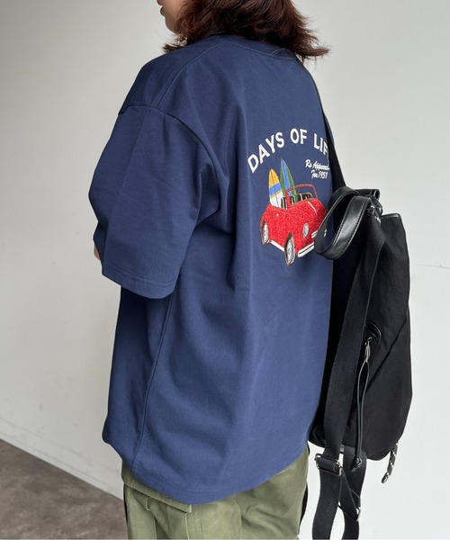 CPCM(シーピーシーエム)の「アソートバック刺繍T(Tシャツ/カットソー・レディース・ホワイト系その他/グリーン/ホワイト/サックスブルー/チャコールグレー/オフホワイト/グリーン系その他/ブラック/ホワイト系その他3/ホワイト系その他2/ネイビー・MEDIUM/LARGE/X-LARGE)」の20枚目の写真