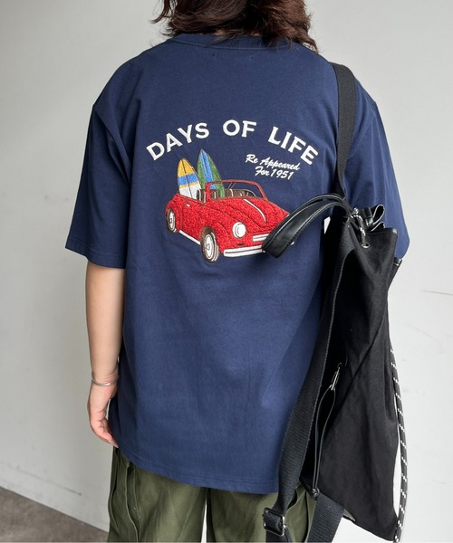 CPCM(シーピーシーエム)の「アソートバック刺繍T(Tシャツ/カットソー・レディース・ホワイト系その他/グリーン/ホワイト/サックスブルー/チャコールグレー/オフホワイト/グリーン系その他/ブラック/ホワイト系その他3/ホワイト系その他2/ネイビー・MEDIUM/LARGE/X-LARGE)」の21枚目の写真