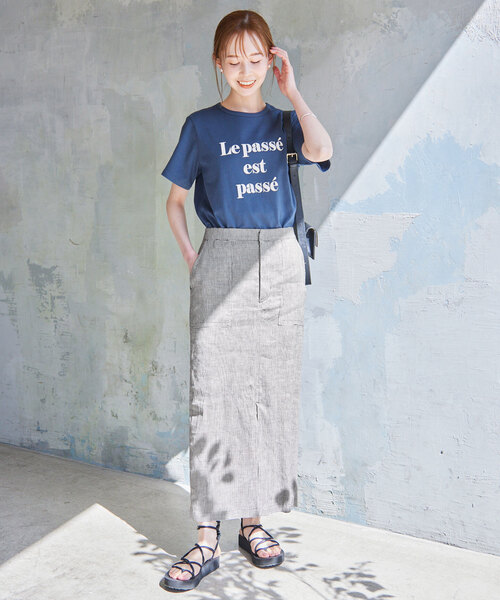 SLOBE IENA(スローブイエナ)の「リネン混タイトスカート(スカート・レディース・ブラック系その他/ベージュ/ブラック・36/38)」の21枚目の写真