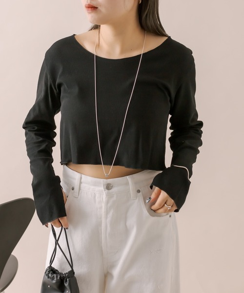 mline（エムライン）の「[mline]アシメボタントップス（ニット/セーター・レディース・ミント/オフホワイト/パープル/ブラック・FREE）」の11枚目の写真
