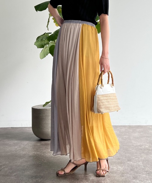 Chez toi（シェトワ）の「3配色フレアスカート（スカート）」 - WEAR