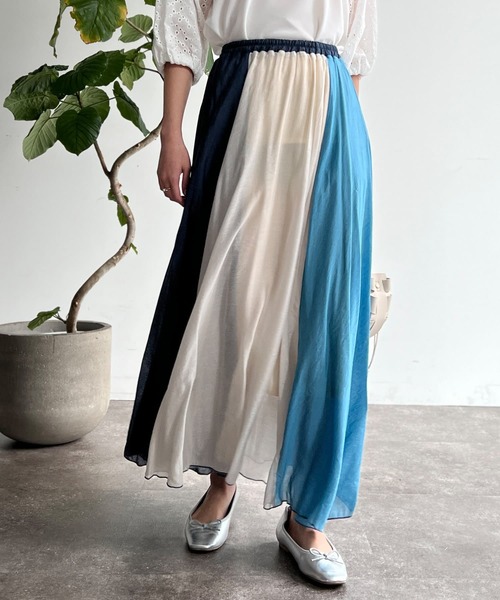 ⭐️トッカ⭐️フォーチュン スカート⭐️全色⭐️レア Chez toi（シェトワ）の「3配色フレアスカート（スカート）」 - WEAR