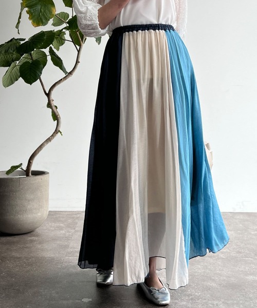 ⭐️トッカ⭐️フォーチュン スカート⭐️全色⭐️レア Chez toi（シェトワ）の「3配色フレアスカート（スカート）」 - WEAR