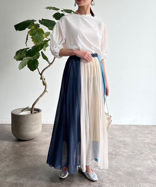 Chez toi（シェトワ）の「3配色フレアスカート（スカート）」 - WEAR